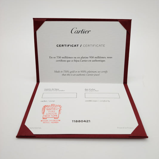 Cartier Certificate NEW (Blank Fill in Your Codes and Date)