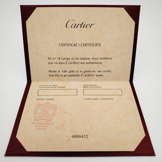 Cartier Certificate Paper + Holder Brand New