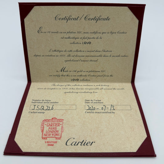Authentic Cartier Guarantee Certificate (Pre-owned / Filled Out) – Per Piece