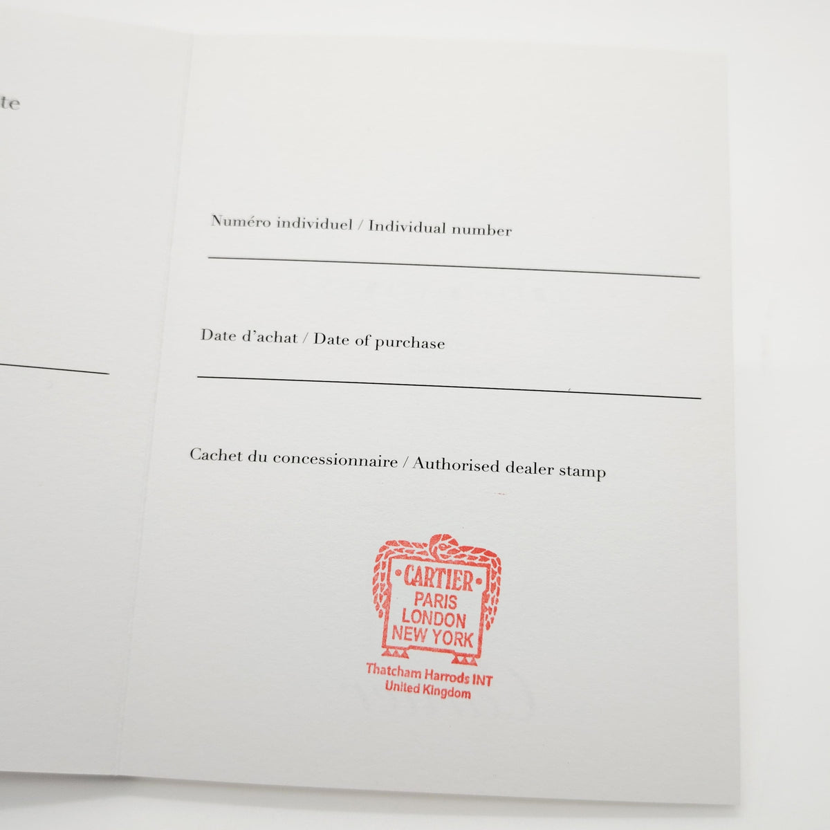 Authentic Cartier Watch Warranty Booklet & Manual (Pre-2019 Models) – Blank & Unused