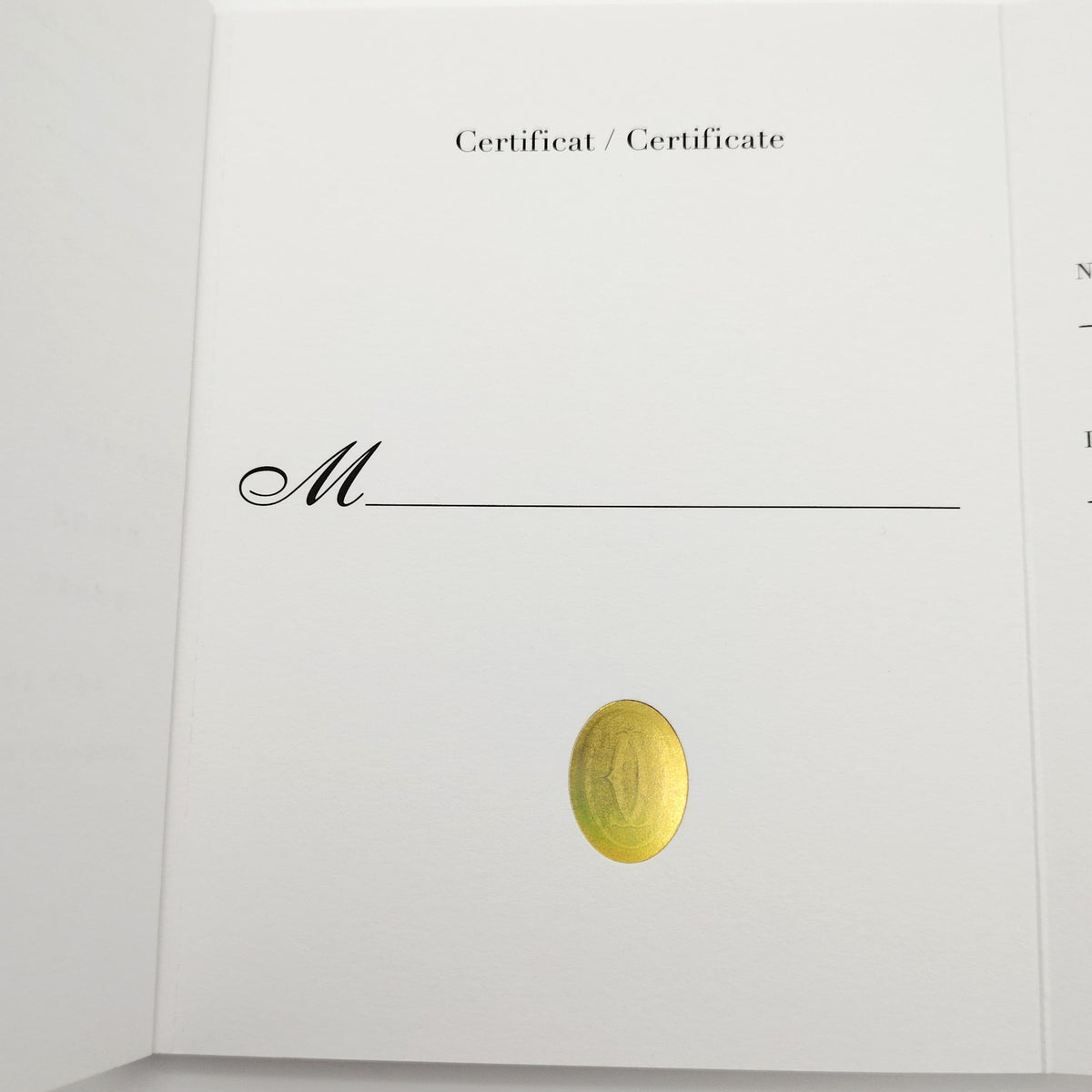 Authentic Cartier Watch Warranty Booklet & Manual (Pre-2019 Models) – Blank & Unused