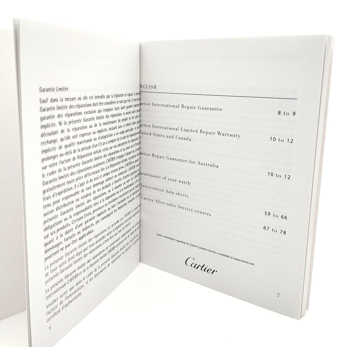 Authentic Cartier Watch Warranty Booklet & Manual (Pre-2019 Models) – Blank & Unused