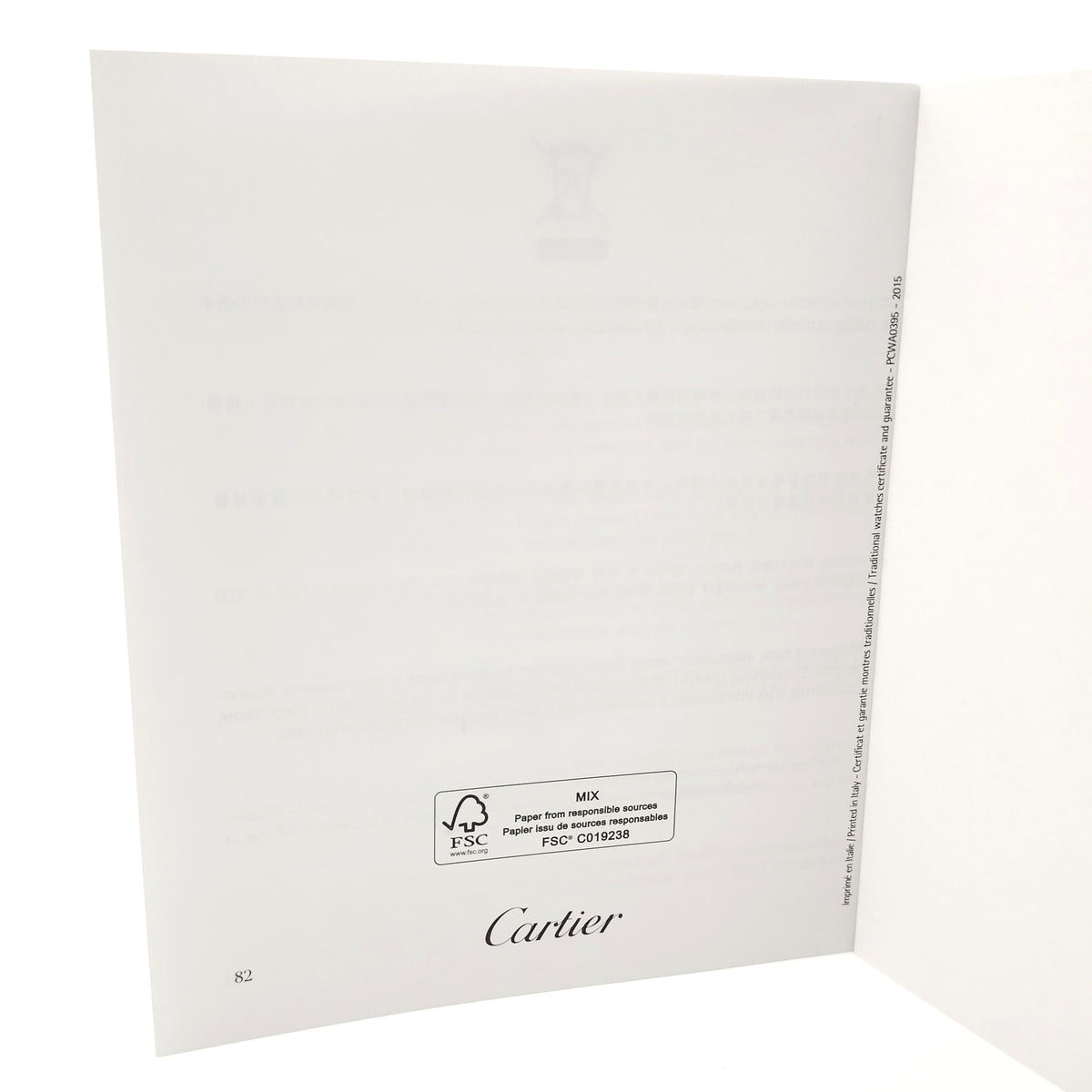 Authentic Cartier Watch Warranty Booklet & Manual (Pre-2019 Models) – Blank & Unused