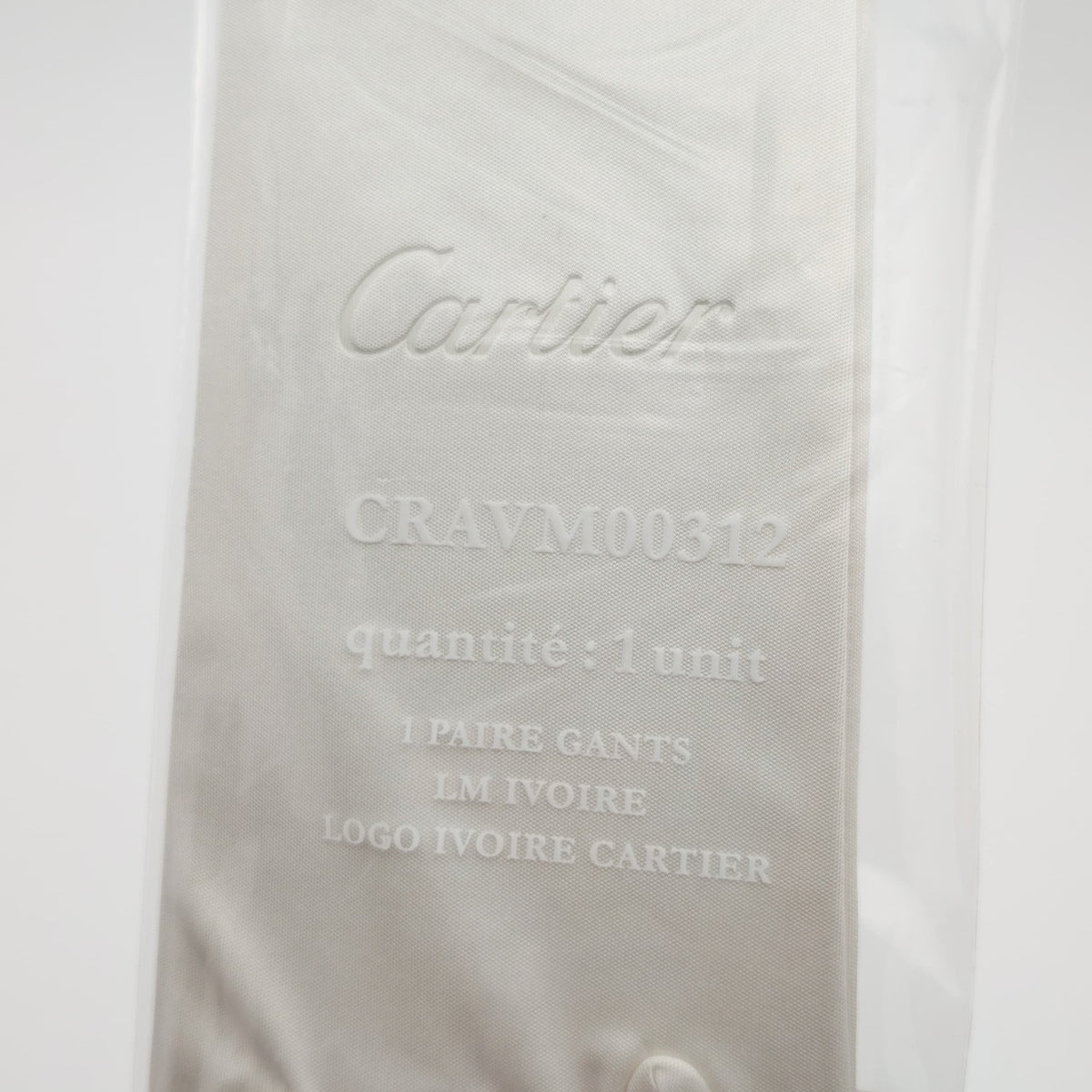 Authentic Cartier Boutique White Gloves (Ref. CRAVM00312) – Size Large – Brand New