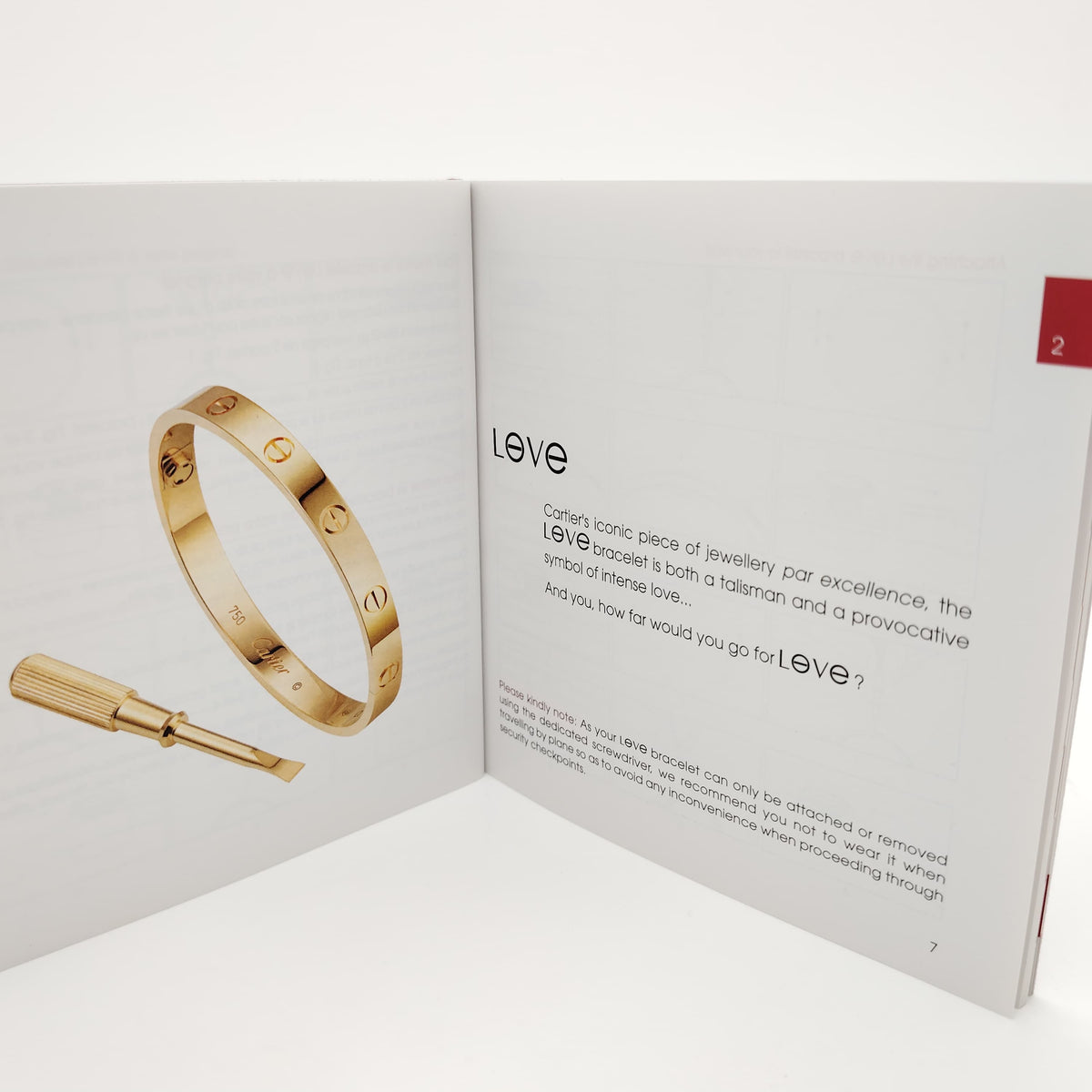 Authentic Cartier LOVE Bracelet Multilingual Care & Instruction Manual (Thick Edition)