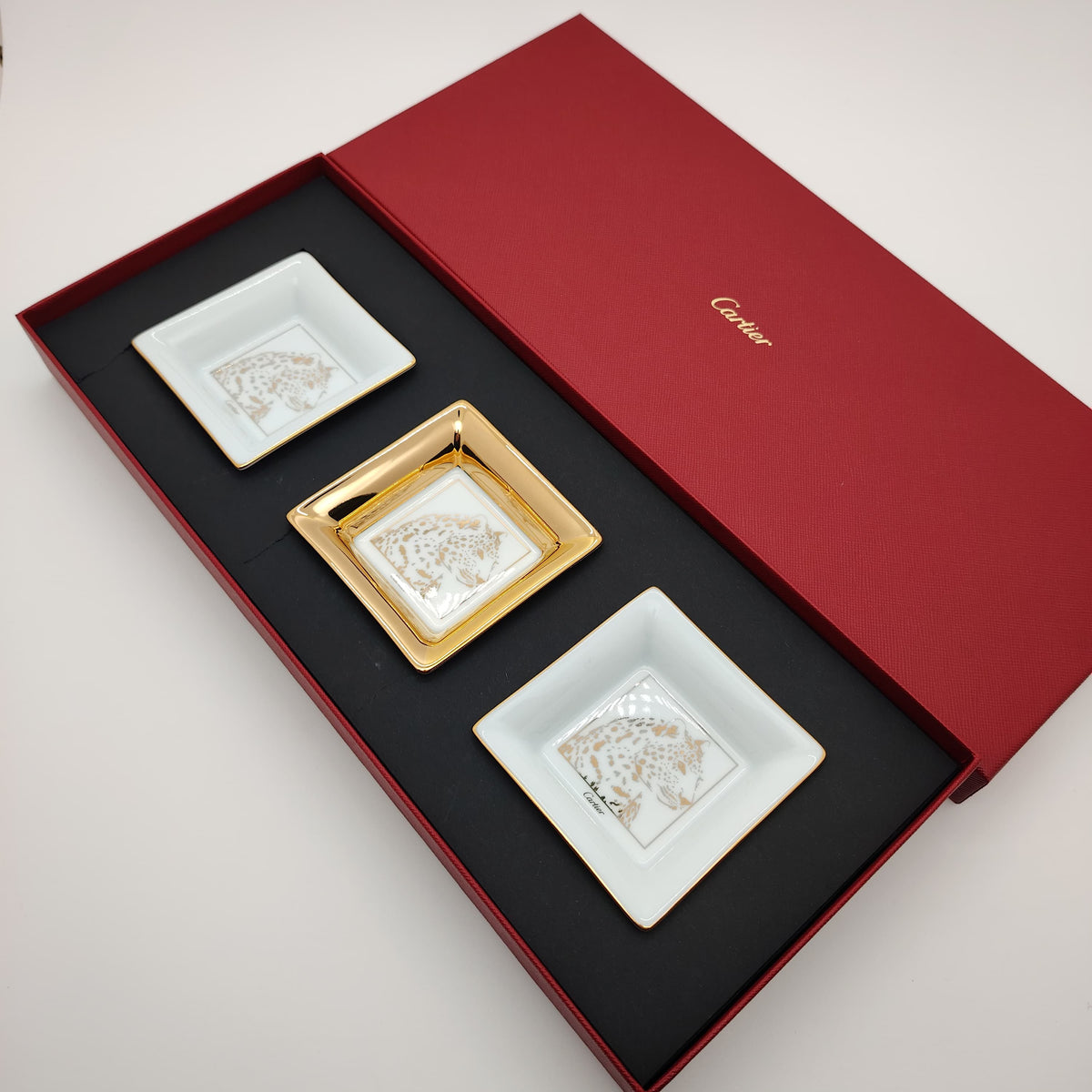 Cartier Mini Panther Trinket Tray Set of 3 – Made in France – CRM00525 Brand New