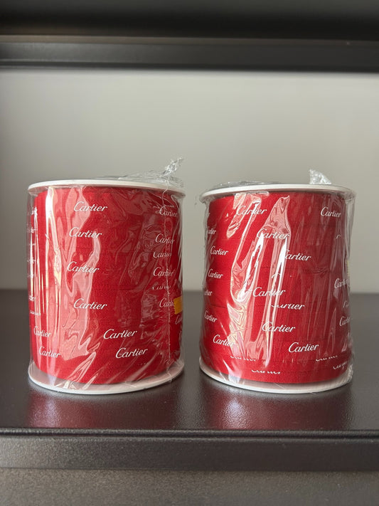 Genuine Cartier Red Coton Gift Wrap Silk Ribbon 1.5cm*100m /CRAVM00252