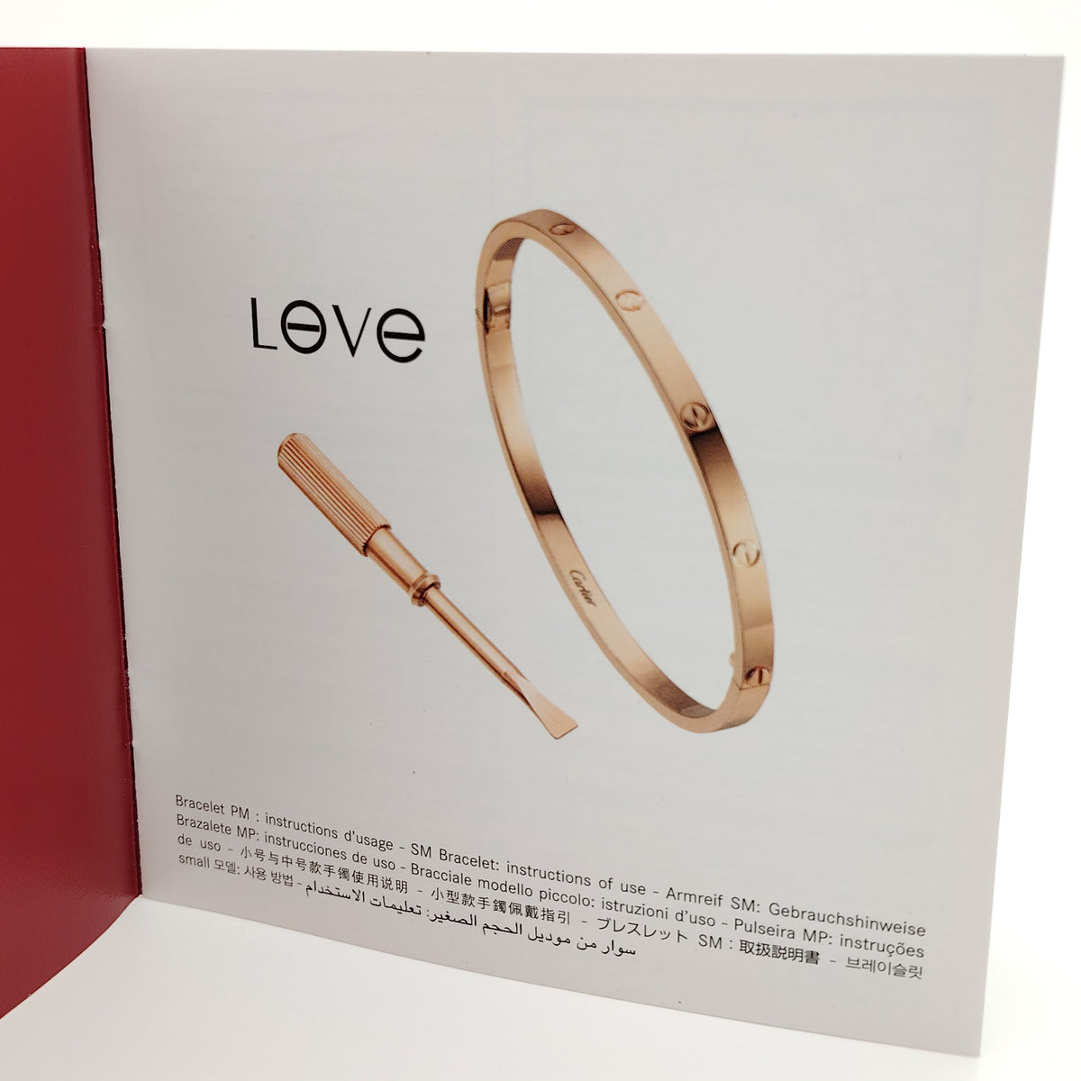 Authentic Cartier LOVE Bracelet (Thin Model) User Guide & Manual - Ref. CRLI000088