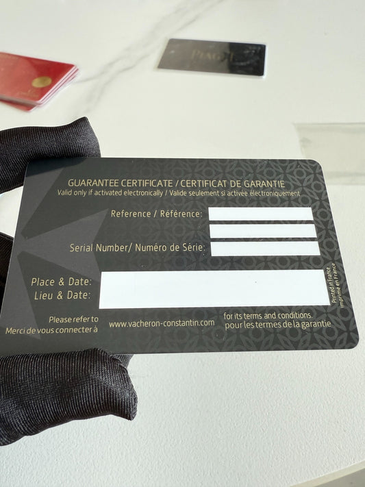 Authentic Vacheron Constantin  Warranty Certificate Card– Blank & Unused