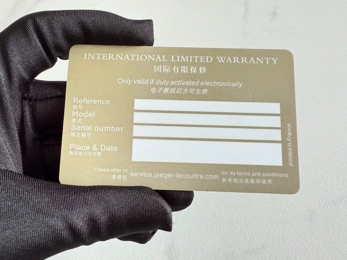 Authentic  Jaeger-LeCoultre  Warranty Certificate Card Free Printing