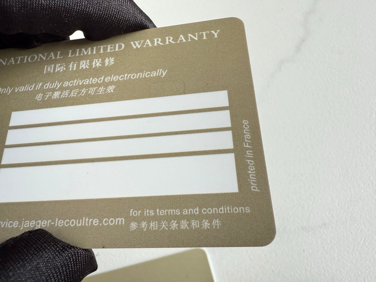 Authentic  Jaeger-LeCoultre  Warranty Certificate Card Free Printing