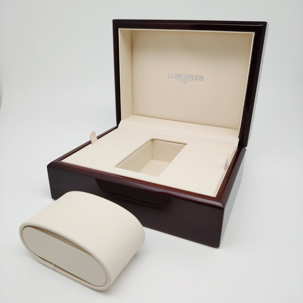 Genuine Original Longines Wooden Watch Box Case with Cleaning Cloth - 2025