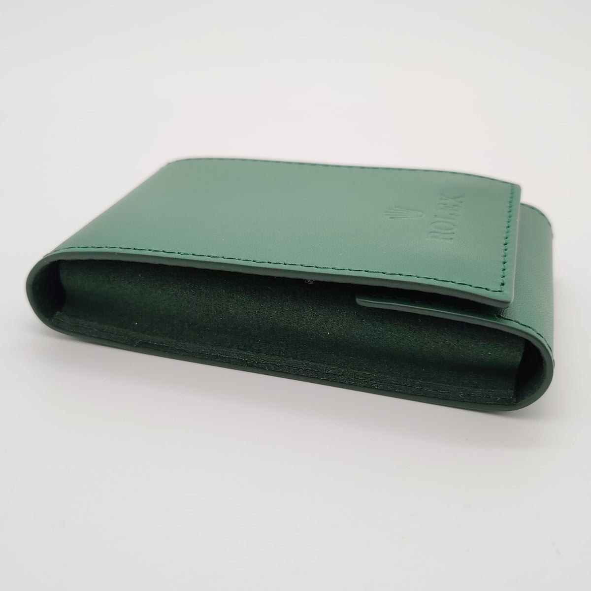 Rolex Green  Leather Watch Travel Pouch