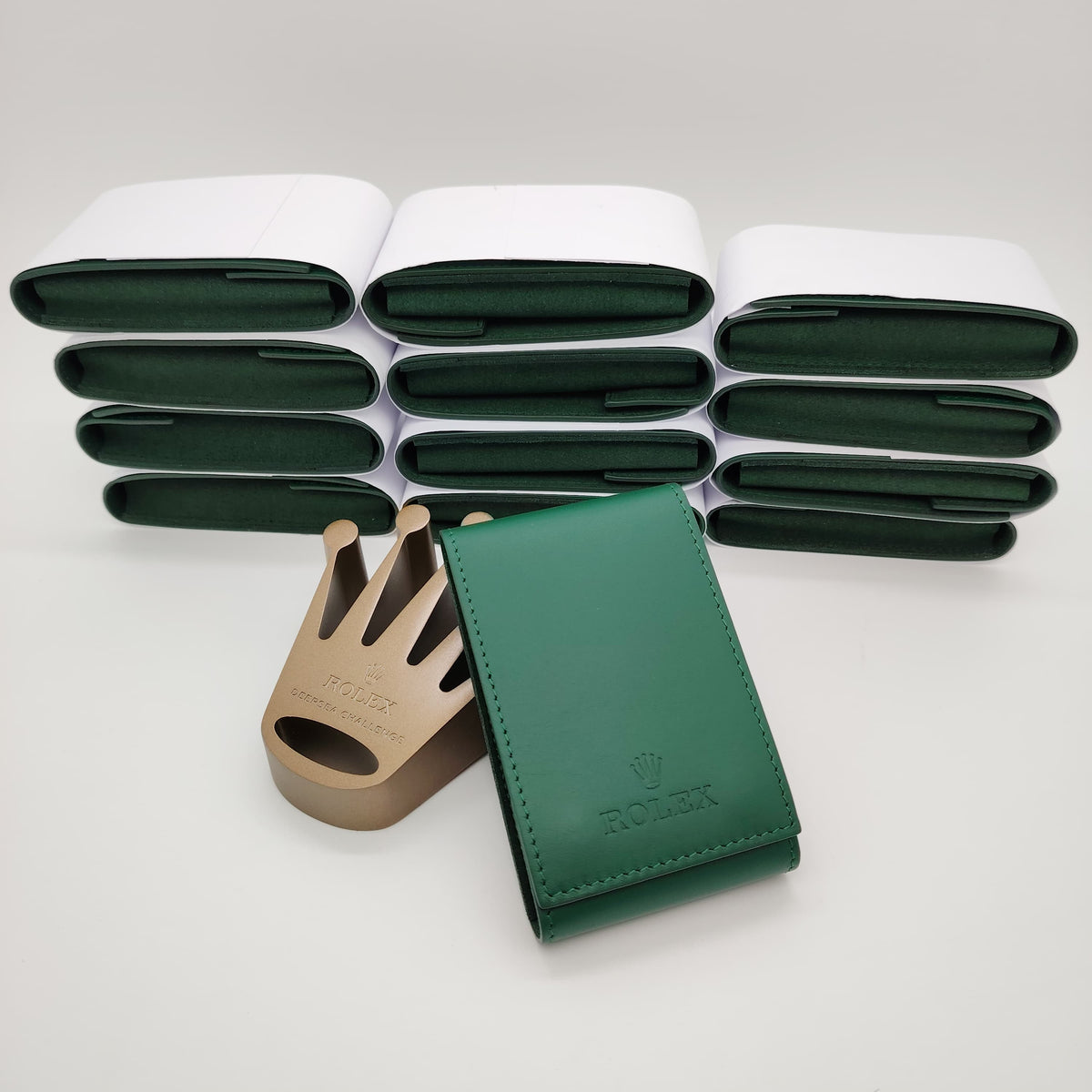 Rolex Green  Leather Watch Travel Pouch