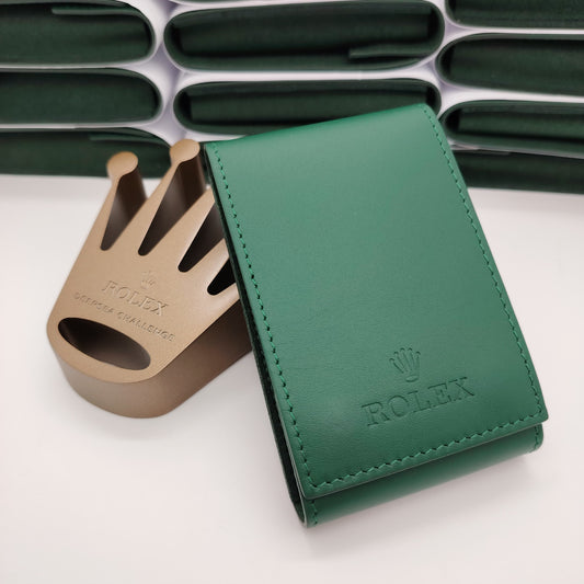 Rolex Green  Leather Watch Travel Pouch