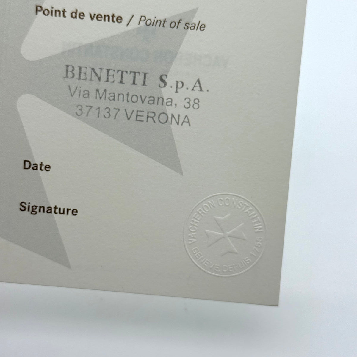 Authentic Vacheron Constantin Vintage Paper Warranty Certificate / Booklet – Blank & Unused